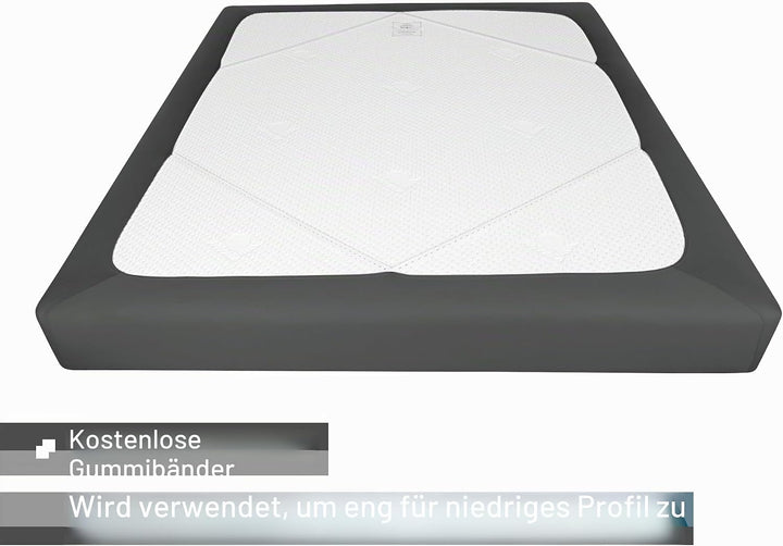 Boxspringbezug Queen-Size-Grösse – Jersey-Strick & dehnbarer Wickel um 4 Seiten, Alternative für Bet