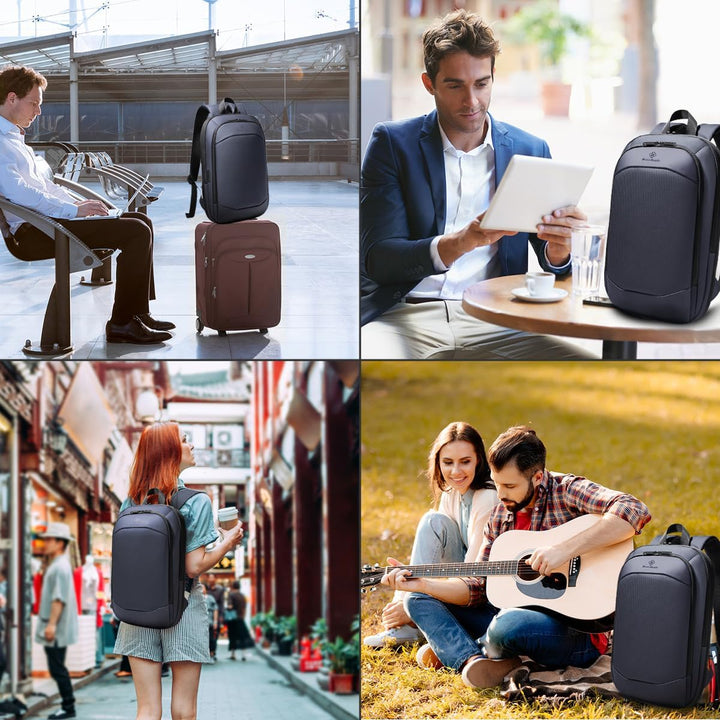 Laptop Rucksack Herren Business Rucksack leicht 15.6 Zoll wasserdichter erweiterbarer Reiserucksack