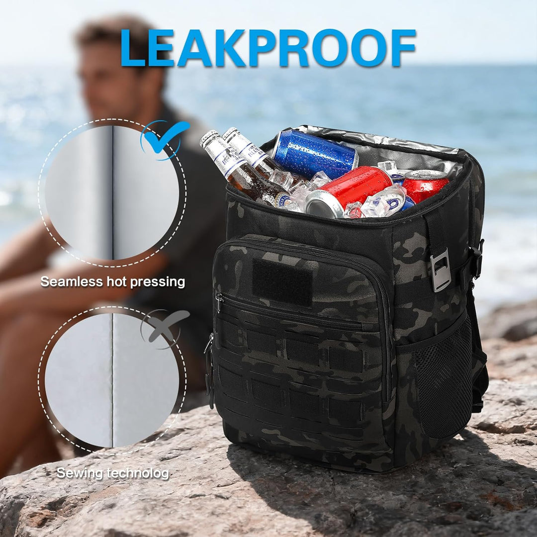 Kühlrucksack 25L Taktischer Kühltasche Rucksack Isolierte Auslaufsicher Kühl Thermo Rucksack mit Fla