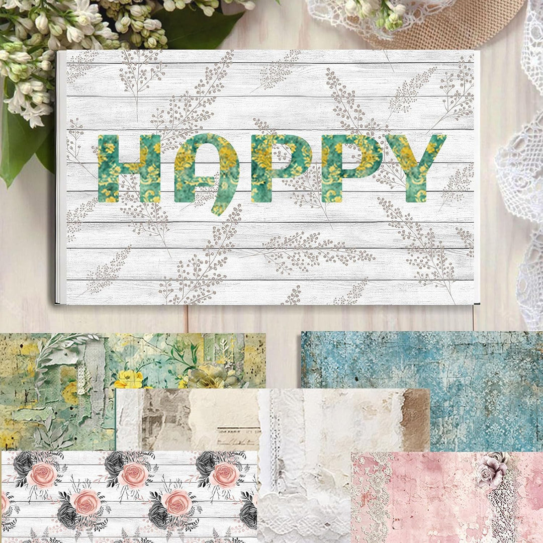 Scrapbook Papier Vintage Scrapbook Bastelpapier mit Blumen Muster, 24 Blatt Doppelseitiges Scrapbook