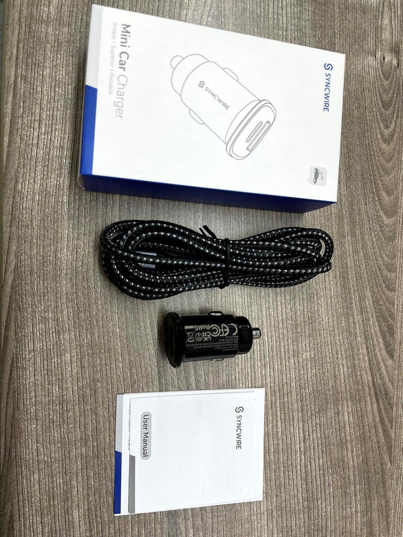 SYNCWIRE 60W Zigarettenanzünder USB C Kfz Ladegerät PD 30W&QC 3.0 Autoladegerät Adapter mit 5ft Typ-