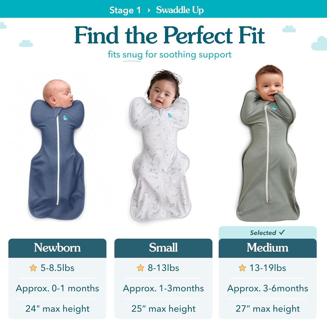 Love To Dream Pucksack Baby, Mittel (6-8,5kg), Idealer Stoff für Moderate Temperaturen (20-24°C), Ar