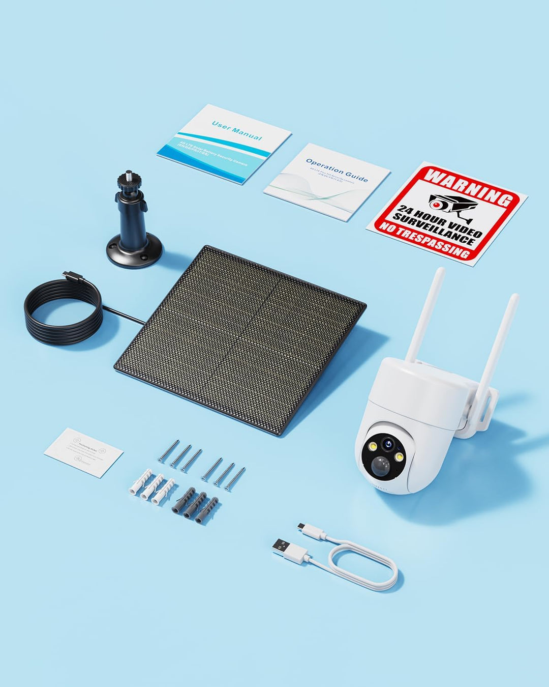 SEHMUA 3G/4G LTE Überwachungskamera Aussen mit SIM Karte, Solar IP Kamera ohne WLAN mit präziser Per