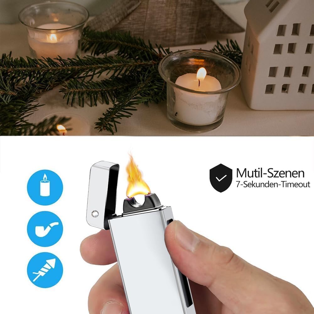GADATOP Arc Plasma Flamme Feuerzeug USB wiederaufladbares, winddichtes elektrisches Feuerzeug für Ke
