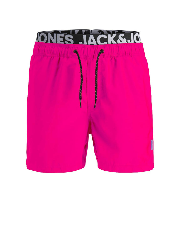 JACK &amp; JONES Herren Badehose Badeshort SPLICELOGO S M L XL XXL Schwarz Rot Orang XL Rosa (Pink Gio),