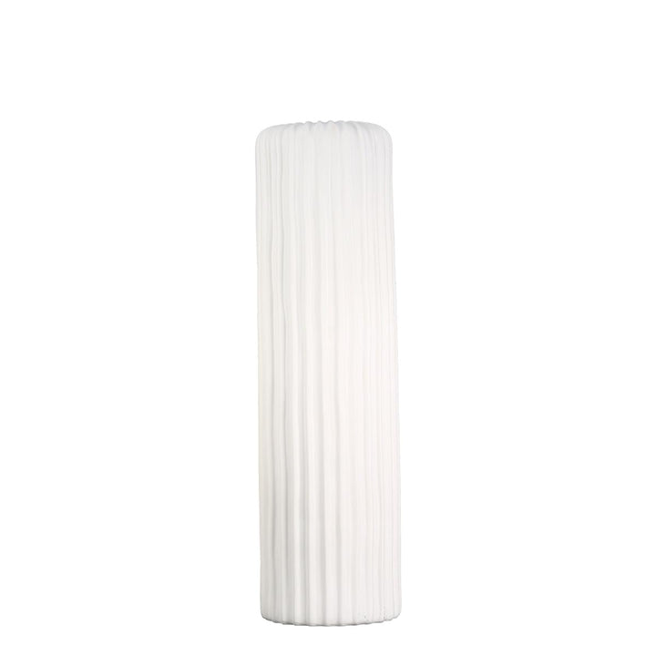 Casablanca Vase - Fjord - aus Keramik weiss matt mit Rillenstruktur H. 76 cm Höhe 76 cm Weiss, Höhe