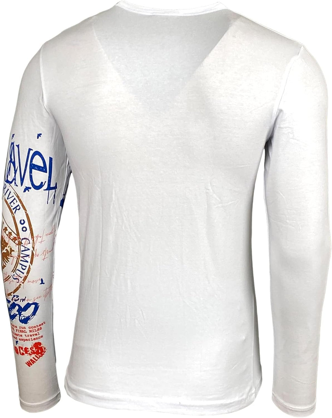 Herren Longsleeve T-Shirt Moderner Männer Langarmshirt Langarm Sweatshirt 704 L Weiss, L Weiß