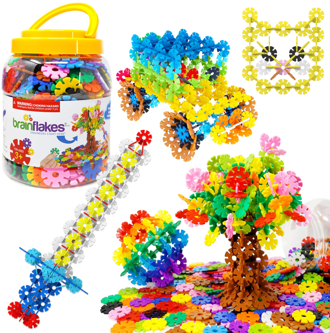 Brain Flakes 500er-Set, ab 3 Jahren - Ineinandergreifendes Kunststoff-Scheibenspielzeug für kreative