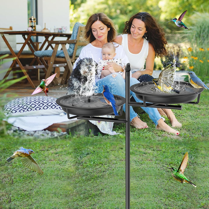 Vogeltränke Vogelbad Futter Schale Wasserstelle Stehend, Vogelbad Garten für Wildvögel Wassertränke