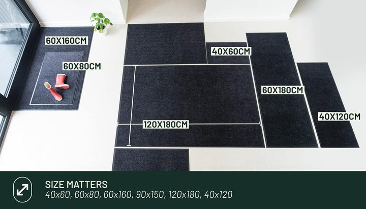 Studio M Schmutzfangmatte 60x80 OPTICLEAN - Fussmatte innen - rutschfeste Matte Braun, Opticlean Bra