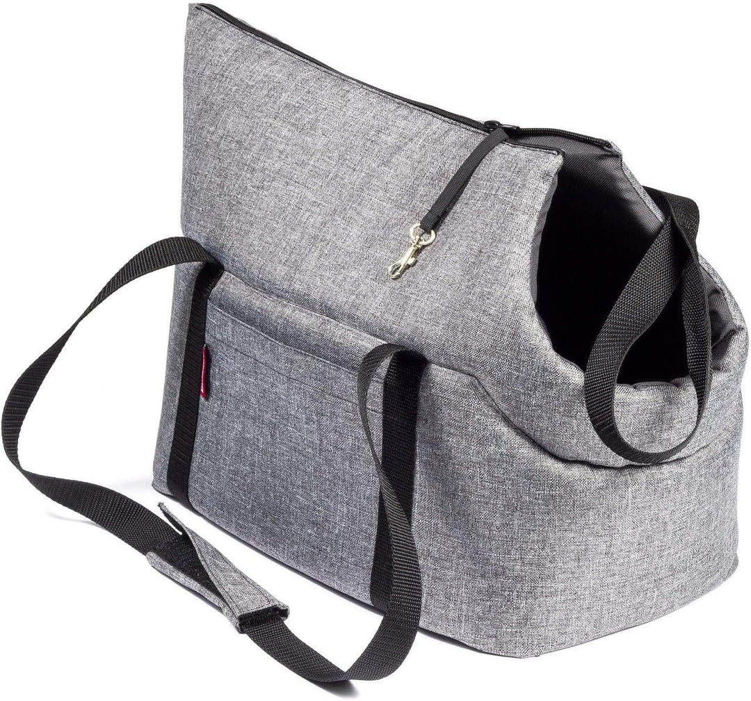 BOUTIQUE ZOO Hundetasche, Welpentasche - Grau, S bis 5 kg - Tragetasche für kleinen und mittleren Hu
