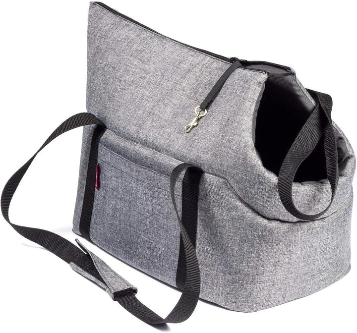 BOUTIQUE ZOO Hundetasche, Welpentasche - Grau, S bis 5 kg - Tragetasche für kleinen und mittleren Hu