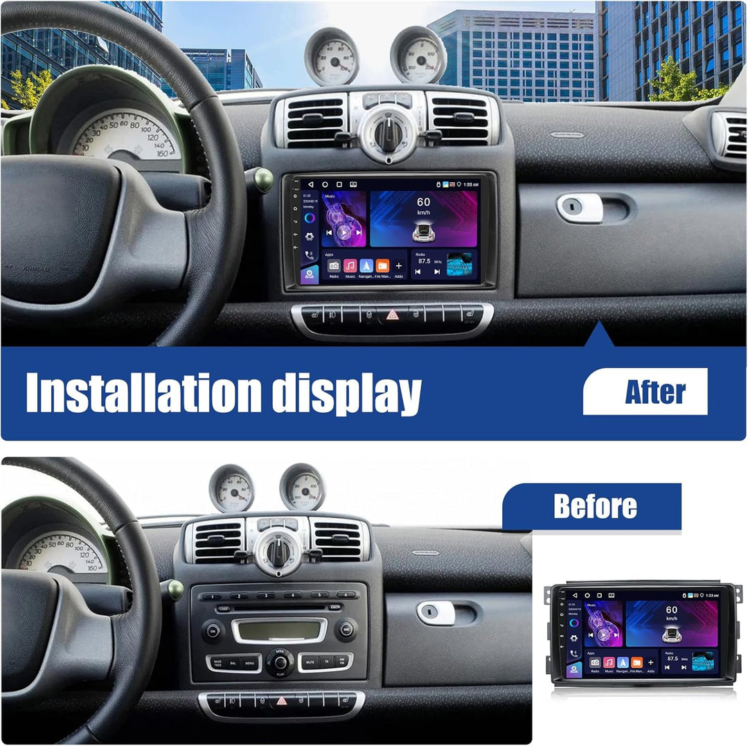 SIXWIN 4+64G Android 15 Autoradio für Mercedes Benz Smart Fortwo 2005-2010 mit Carplay/Android Auto/
