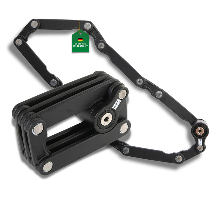 CONTEC Fahrrad-Faltschloss Brick Lock, Schwarz, Stahl, Hohe Sicherheit, 780mm, Mit 2 Schlüsseln, Fal