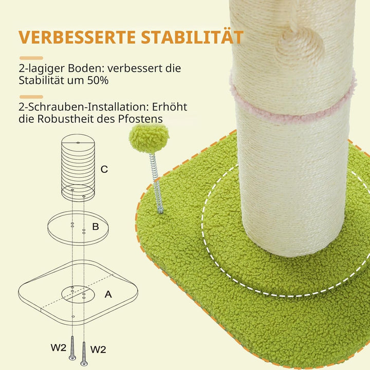 PAWZ Road Flower Katzenkratzbaum - Kleiner Katzenbaum für Indoor-Katzen Mit Super Dickem Kratzbaum [