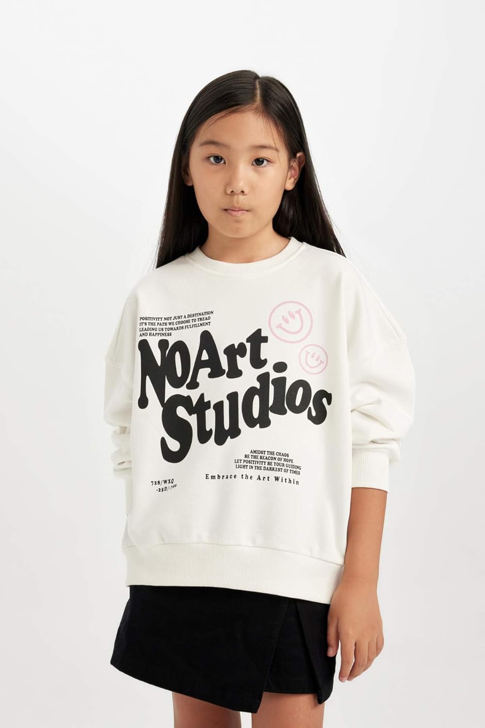 DeFacto Girl Regular Fit Langarm Gestricktes Kapuzen-Sweatshirt für Mädchen 11-12 Jahre Ecru, 11-12