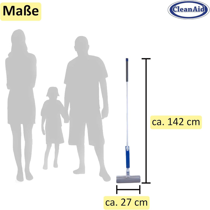 CleanAid OneTouch Magic Wischmopp Bodenwischer - saugstarker PVA Schwamm - Bodenwischen ohne nasse u