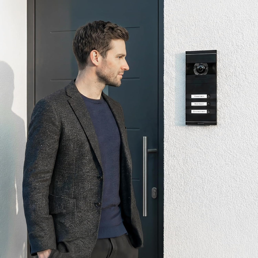 Metzler VDM10 2.0 Video Sprechanlage Komplett Set mit austauschbarem Namensschild - Anschluss LAN/PO