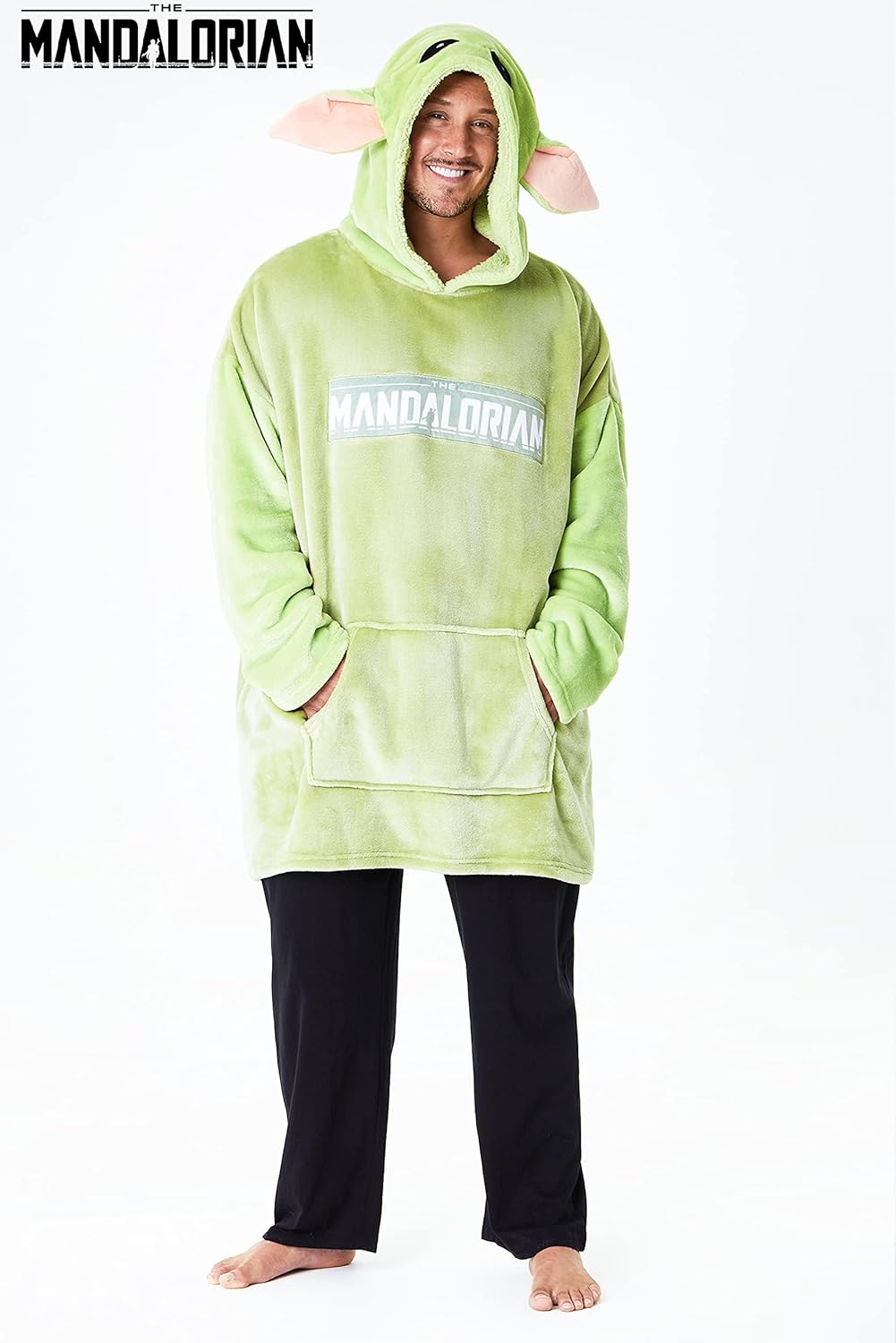 Disney The Mandalorian Hoodie Herren Oversized aus Fleece, Baby Yoda Pullover Herren