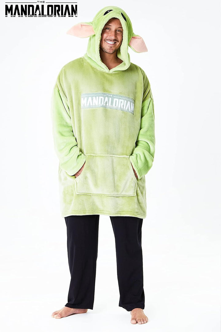 Disney The Mandalorian Hoodie Herren Oversized aus Fleece, Baby Yoda Pullover Herren