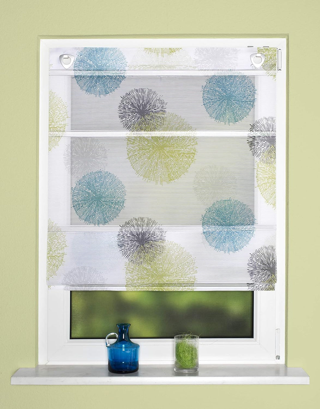 Home fashion MAGNETROLLO BAMBUSOPTIK Rawlins, Polyester, BLAU GRÜN, 130 X 80 cm 130 X 80 CM Blau Grü