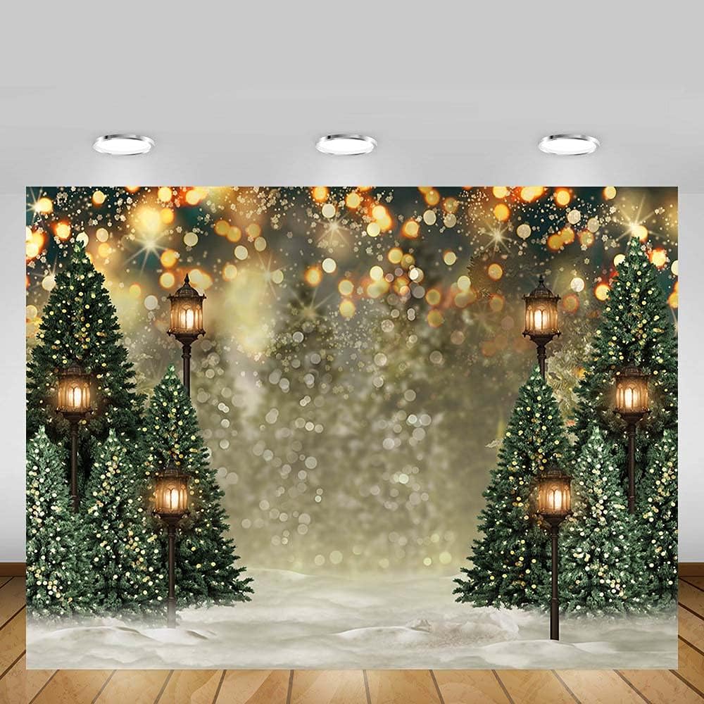 MEHOFOND Fotohintergrund für Neugeborene, Motiv: Weihnachtsbaum, Schneeflocke, Grün, 3 x 2,1 m 10x7f