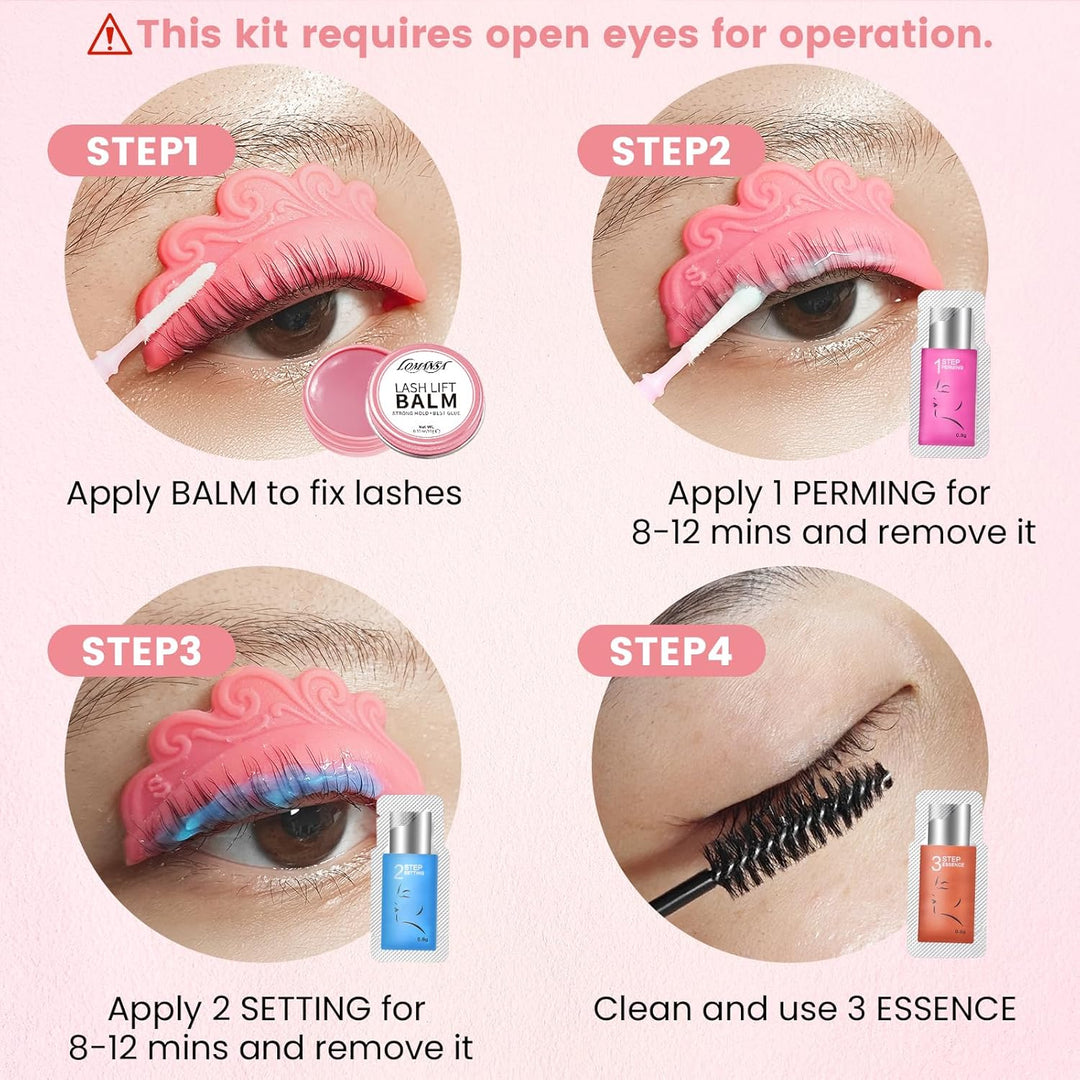 Lomansa Wimpernlifting Set, Lash Lifting Set, Augenbrauen Lifting, Lotion in Sachets, einfache Anwen
