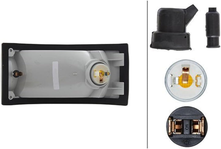 HELLA - Blinkleuchte - Halogen - 12/24V - Einbau/Schraubanschluss - Lichtscheibenfarbe: glasklar - S