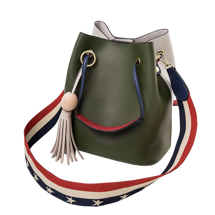 DEERWORD Damen Taschen Handtaschen Elegant Frau Schultertaschen Lack PU-Leder Henkeltaschen Grün, Gr
