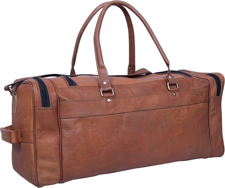 ALASKA EXPORTS Harvey Echtes Leder Holdall Duffel Gym Weekender Gepäck Reise Schulter Vintage Tasche