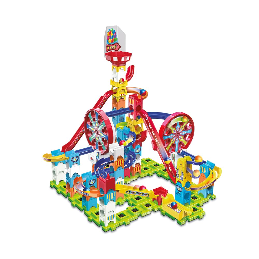 VTech Marble Rush - Adventure Park Challenge L300 E – Interaktive Murmelbahn mit spannenden Bahnelem