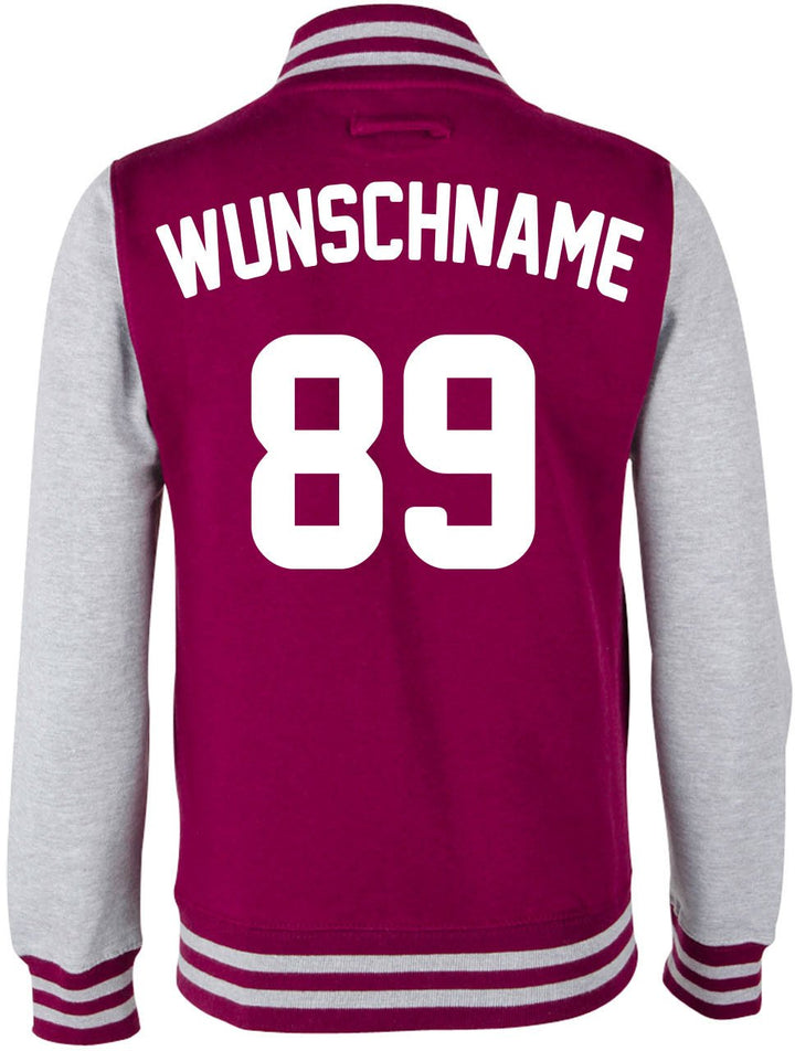 EZYshirt® Damen Herren Kinder College Jacke Athletic mit Wunschnamen und Wunschnummer | Baseball Jac