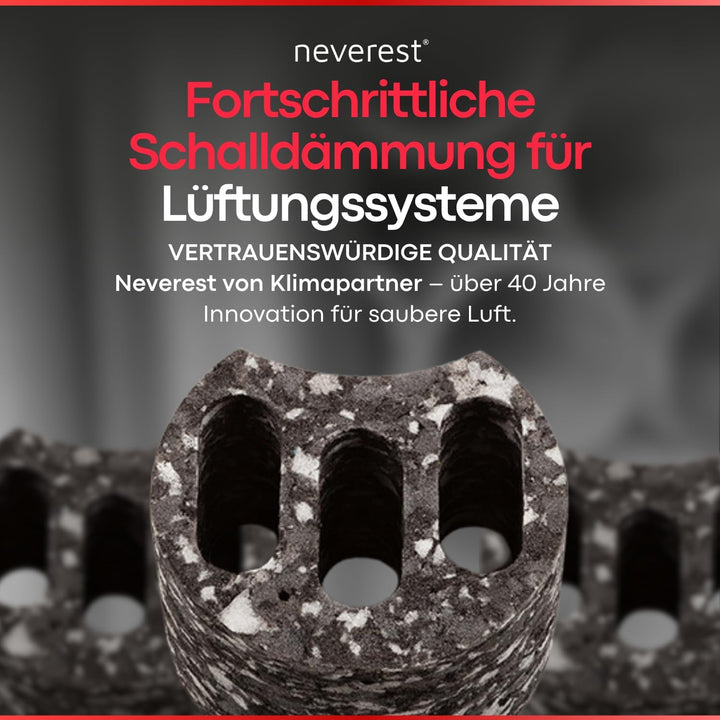 neverest® ESD Schalldämmelement 80 mm Einschub Rohrschalldämpfer für Runde Lüftungsrohre Reduziert G