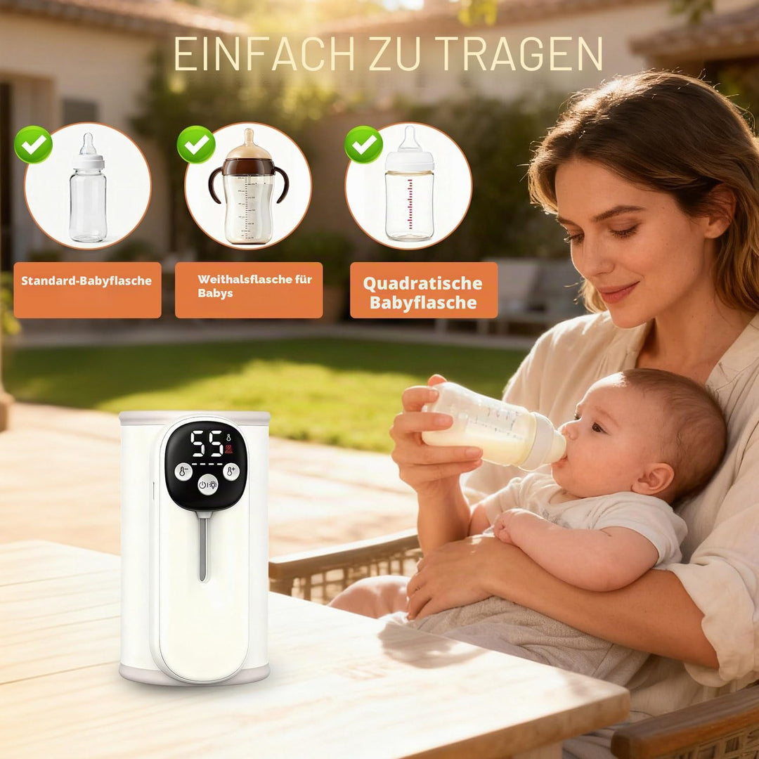 Flaschenwärmer Baby Unterwegs mit 11-Temperaturstufen (35-55°C), 10400 mAhTragbarer Flaschenwärmer m