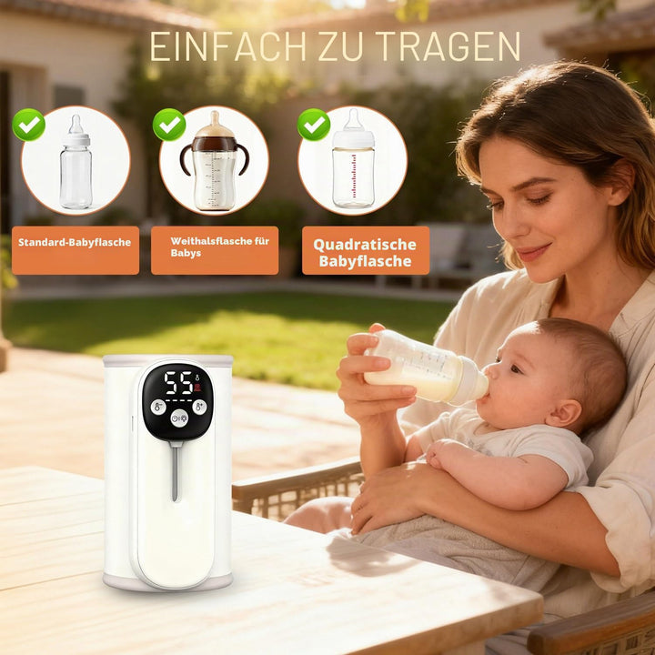 Flaschenwärmer Baby Unterwegs mit 11-Temperaturstufen (35-55°C), 10400 mAhTragbarer Flaschenwärmer m