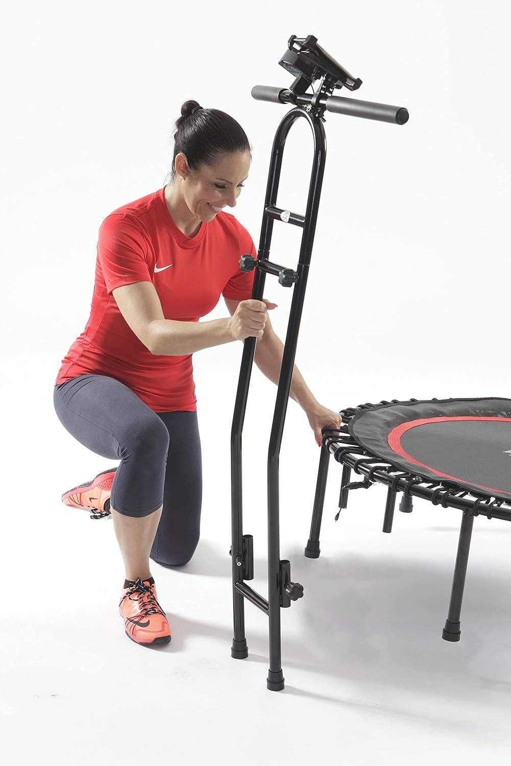 Fitnesstrampolin 2.0, mit Sprungzähler, NEU - die Trampolin-Innovation von JOKA FIT,Widerstandsbände