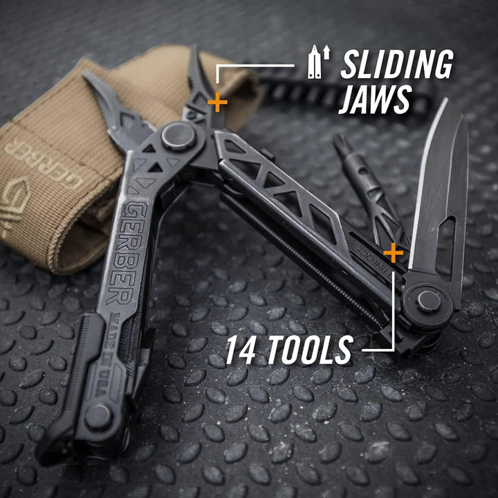 Gerber Multi-Tool mit Gürtel-Clip, Center-Drive, Einhandöffnung, 14 Funktionen und Nylon-Scheide (Mo