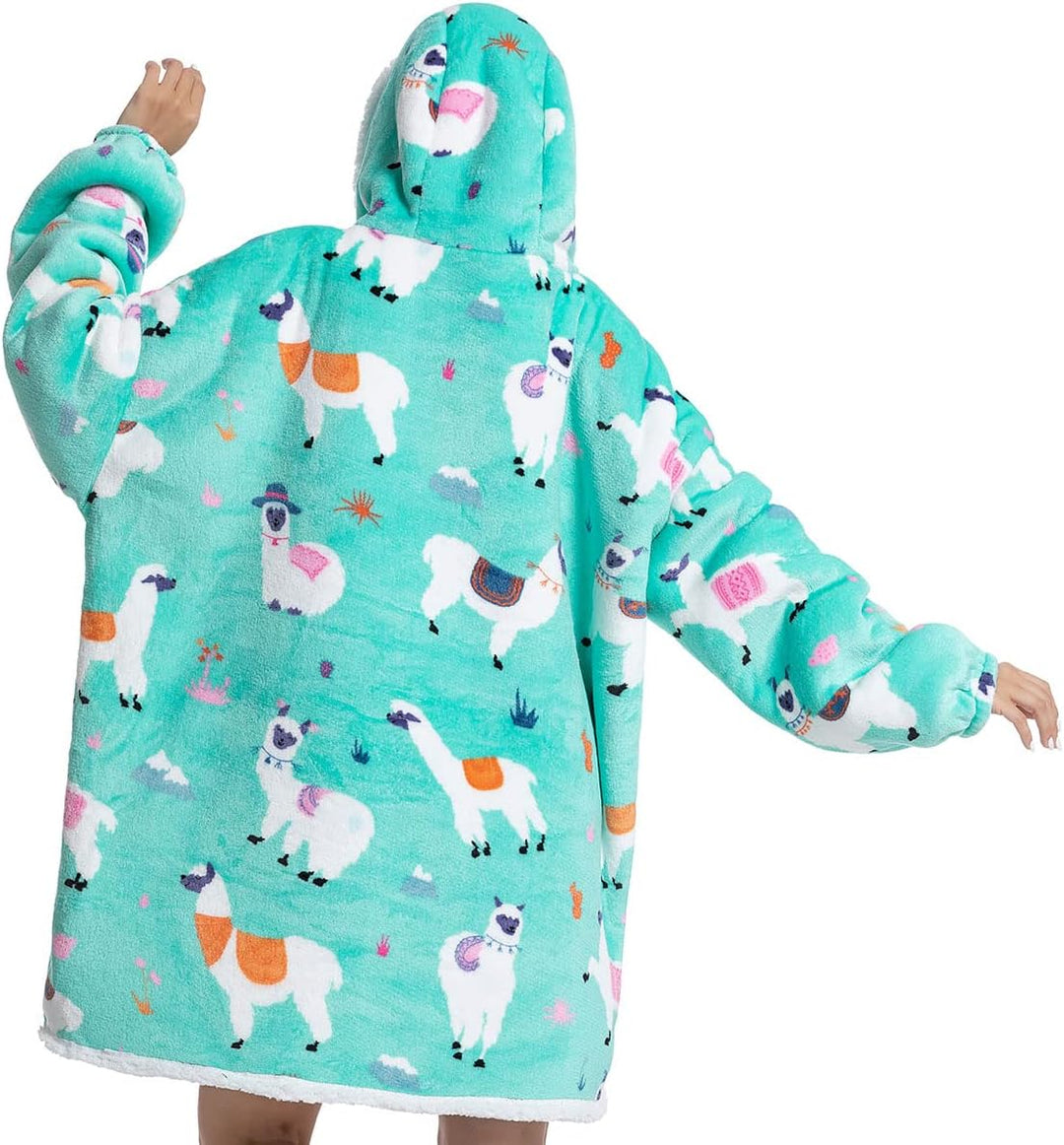 Wenlia Übergrosse Hoodie Sweatshirt für Erwachsene, Kinder, Kleinkinder, Sherpa Decke Sweatshirt Fla