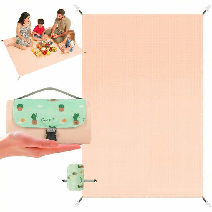 Mini Picknickdecke 210x220 cm, Wasserdichte, Ultraleichte, Tragbare Picknickdecke mit 4 Heringen, Ma