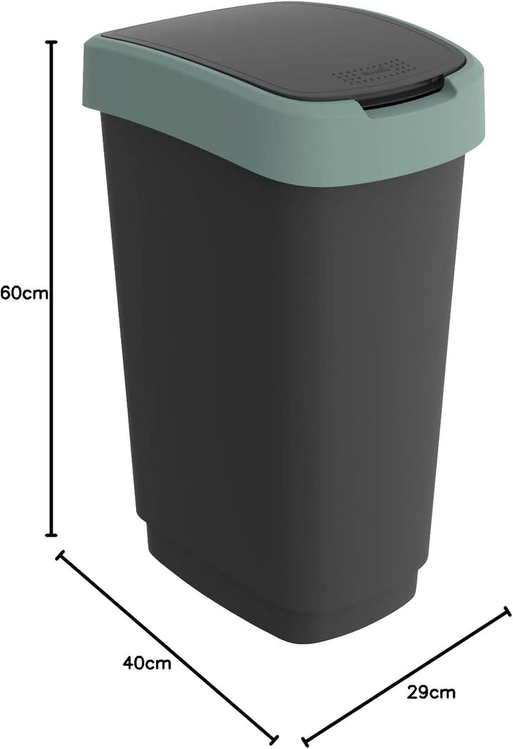 Rotho Twist (50l, Schwarz/Dunkelgrün), Schwarz/Dunkelgrün