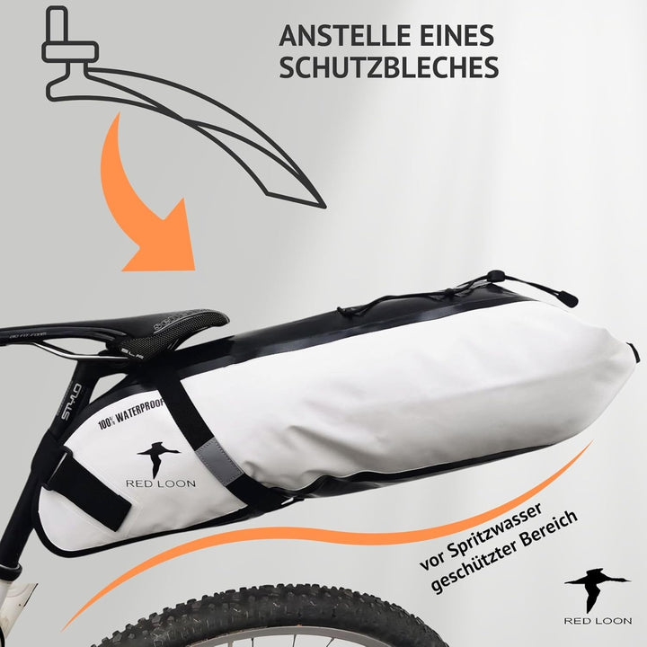 Red Loon Fahrrad Satteltasche Fahrradsitz Tasche Backloader Bike Packing - 15Ltr - wasserdicht reiss