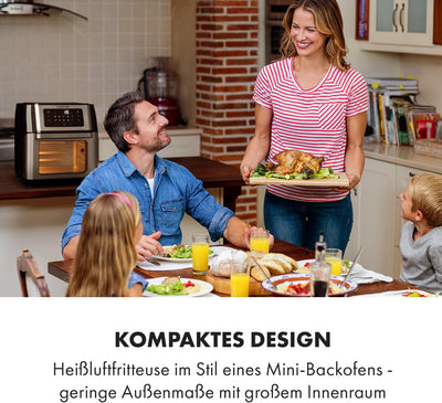 Klarstein AeroVital Fry Heissluftfritteuse,3D-heating System: 1500W,XL-Volumen: 10L, 9 Programme, Co