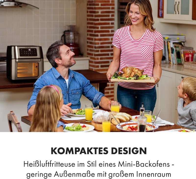 Klarstein AeroVital Fry Heissluftfritteuse,3D-heating System: 1500W,XL-Volumen: 10L, 9 Programme, Co