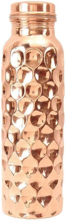 ayurvedische Kupfer-Wasserflasche, auslaufsicheres naturreines Kupfergefäss 900ml/30oz design 1 900