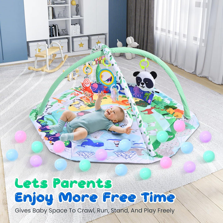 8-in-1 Faltbare Spielbogen Baby Spieldecke Mit Entwicklungszonen,Interaktive Sensorik Spielzeug Mult