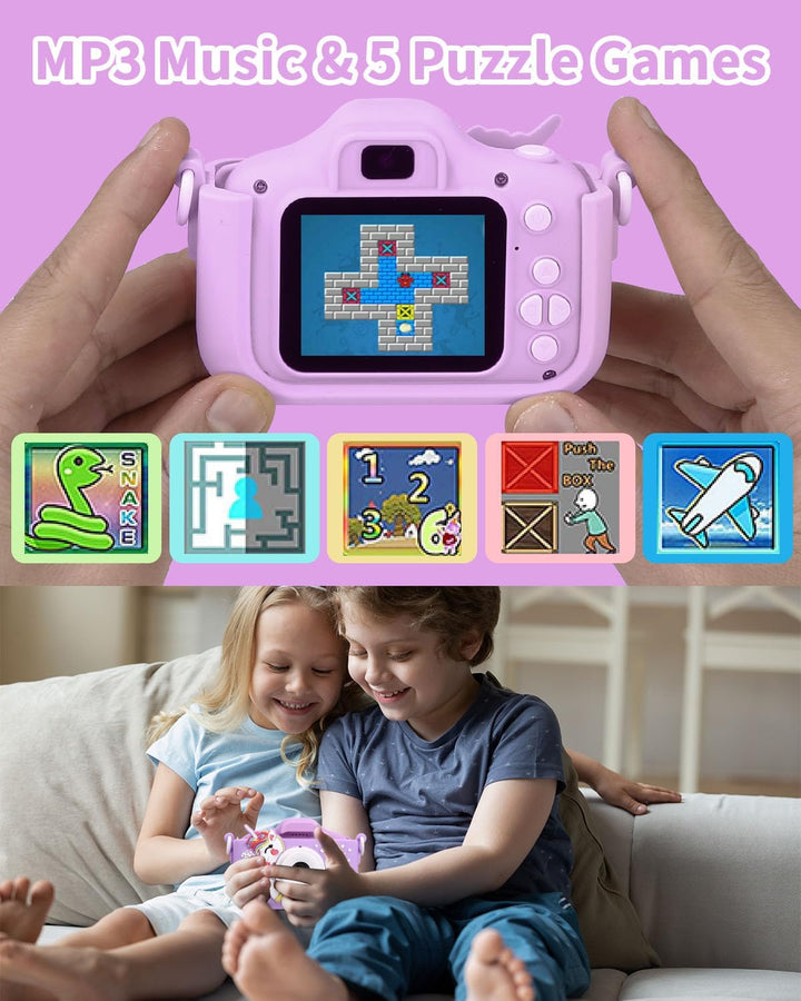 Kinderkamera,Kinder Kamera 1080P Bildschirm Kamera Kinder mit 64GB-Karte Selfie Digitalkamera Fotoap