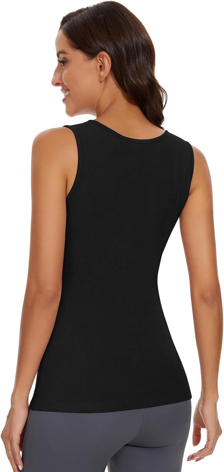 WOWENY Damen Thermo Unterhemd Warm Tank Top Fleece Untershirt Ärmellos Oberteil Thermounterwäsche Ba