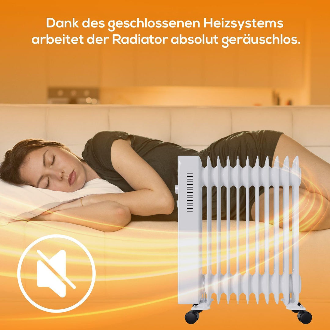 Tronitechnik® Ölradiator TT-OR 211 Elektroheizung Weiss Öl-Heizung Radiator 3 Heizstufen 11 Rippen E