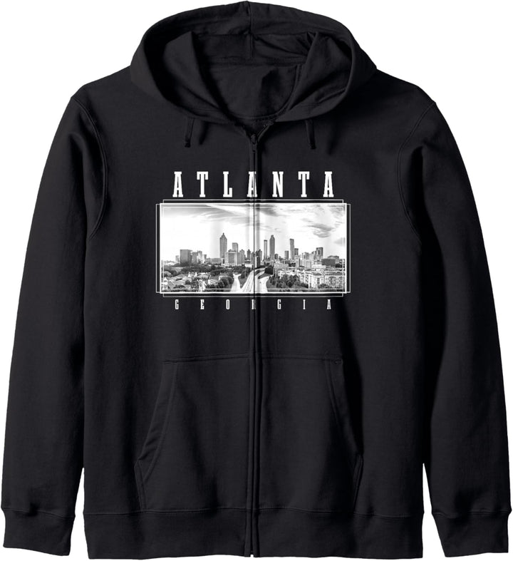 ATL Atlanta Skyline Georgia USA Amerika Vintage Souvenir Kapuzenjacke