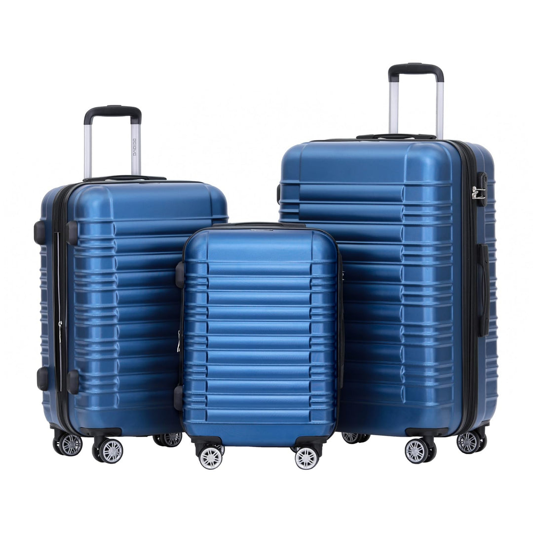 BEIBYE Reisekoffer 2088 Hartschalekoffer Gepäck Koffer Trolley Set, Kofferset in 14 Farben (Blau) Bl
